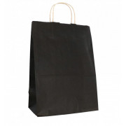 Пакет бумажный 80 г/м2 крученые ручки 350*260*150 Черные (250, 0)