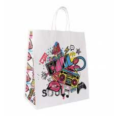 Пакет бумажный 100 г/м2 крученые ручки 250*220*120 Граффити (250, 0)