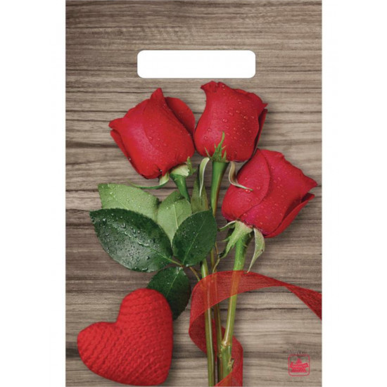 Пакет полиэтиленовый "Свежие розы" (30см х 20см)