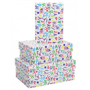 Набор прямоугольных коробок 3 в 1 Буквы (19х12х7,5 - 15х10х5 см) "Собств. разраб."