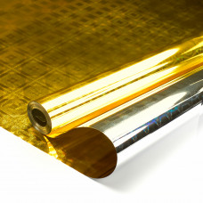 Упаковочная пленка (0,7*8,8 м) Золото, Голография, 1 шт.