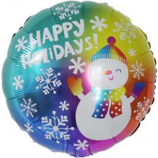 Шар (18''/46 см) Круг, С Новым Годом (снеговик в ярком шарфе), 1 шт. Шар (18''/46 см) Круг, С Новым Годом (снеговик в ярком шарфе), 1 шт.