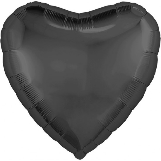 Шар (19''/48 см) Сердце, Графит, 1 шт.