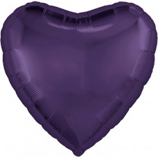 Шар (19''/48 см) Сердце, Темно-фиолетовый, 1 шт.