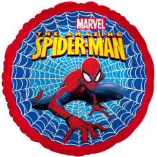 Шар (18''/46 см) Круг, Человек Паук, Дизайн №1, 1 шт. в уп.